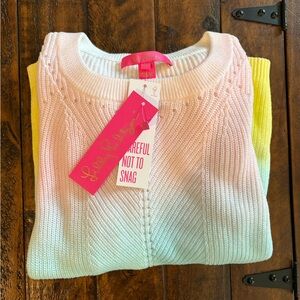 Lilly Pulitzer Women's Sweater - Soft Pink and Bright Yellow
